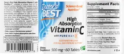 Label for Sustained Release Vitamin C with PureWay-C 500 mg