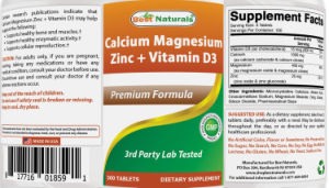 Calcium Magnesium Zinc + Vitamin D3
