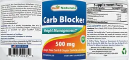 Label for Carb Blocker 500 mg