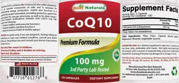 Label for CoQ10 100 mg