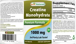 Label for Creatine Monohydrate 1000 mg
