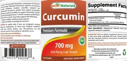 Label for Curcumin 700 mg
