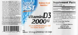 Label for Vitamin D3 2000 IU