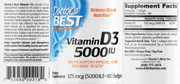 Label for Vitamin D3 5000 IU