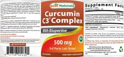 Label for Curcumin C3 Complex 500 mg