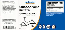 Label for Glucosamine Sulfate 1,500 mg