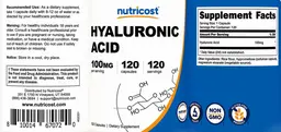 Label for Hyaluronic Acid 100 mg
