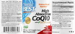 Label for High Absorption CoQ10 600 mg