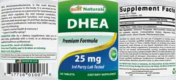 Label for DHEA 25 mg