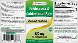 Label for Echinacea & Goldenseal Root 450 mg