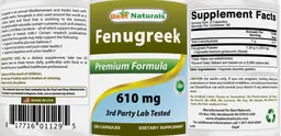 Label for Fenugreek 610 mg