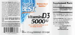 Label for Vitamin D3 5000 IU