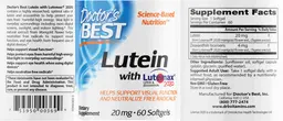 Label for Lutein with Lutemax 2020 20 mg