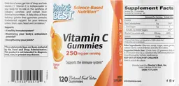 Label for Vitamin C Gummies 250 mg Orange Bliss