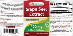 Label for Grape Seed Extract 400 mg
