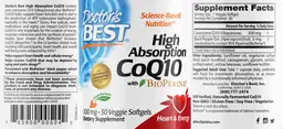 Label for High Absorption CoQ10 300 mg