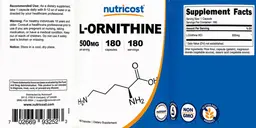 Label for L-Ornithine 500 mg