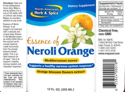 Label for Essence of Neroli Orange