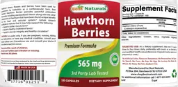 Label for Hawthorn Berries 565 mg
