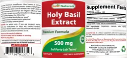 Label for Holy Basil Extract 500 mg