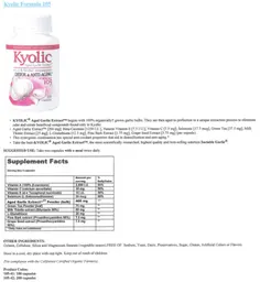 Label for Kyolic Formula 105