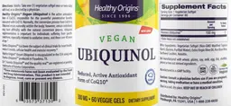 Label for Vegan Ubiquinol 100 mg