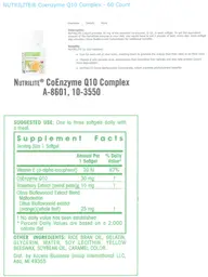 Label for Coenzyme Q10 Complex