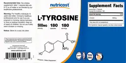 Label for L-Tyrosine 500 mg
