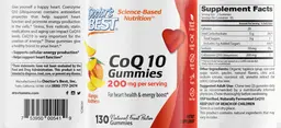 Label for CoQ10 Gummies 200 mg Mango Madness