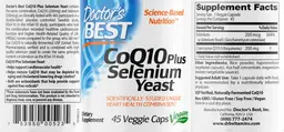 Label for CoQ10 Plus Selenium Yeast