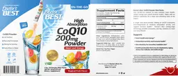 Label for High Absorption CoQ10 200 mg Powder Tropical Fruit Flavor