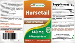Label for Horsetail 440 mg