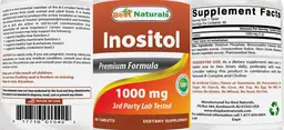 Label for Inositol 1000 mg