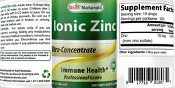 Label for Ionic Zinc
