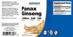 Label for Panax Ginseng 1,000 mg
