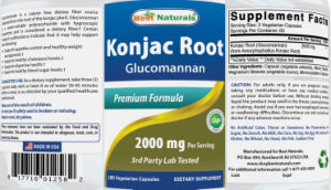 Konjac Root Glucomannan 2000 mg