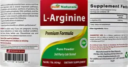 Label for L-Arginine Pure Powder