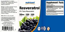 Label for Resveratrol 500 mg