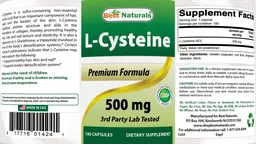 Label for L-Cysteine 500 mg