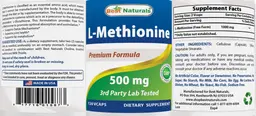 Label for L-Methionine 500 mg