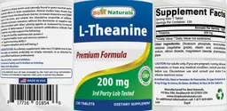 Label for L-Theanine 200 mg