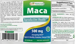 Label for Maca 500 mg
