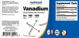 Label for Vanadium 2 mg