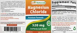 Label for Magnesium Chloride 520 mg