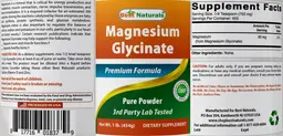 Label for Magnesium Glycinate Pure Powder