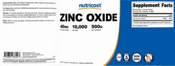 Label for Zinc Oxide 40 mg