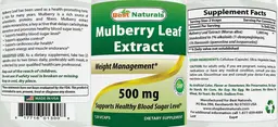 Label for Mulberry Leaf Extract 500 mg