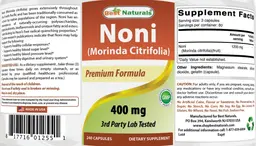 Label for Noni 400 mg