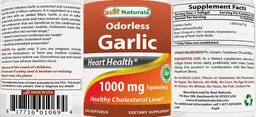Label for Odorless Garlic 1000 mg