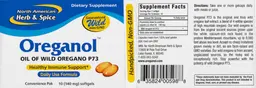 Label for Oreganol Oil of Wild Oregano P73